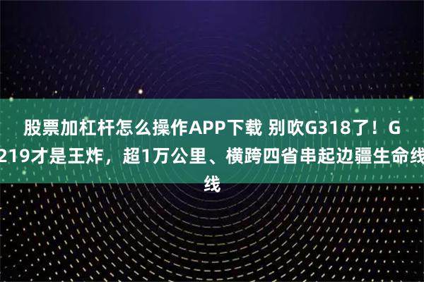 股票加杠杆怎么操作APP下载 别吹G318了!G219才是王炸,超1万公里、横跨四省串起边疆生命线